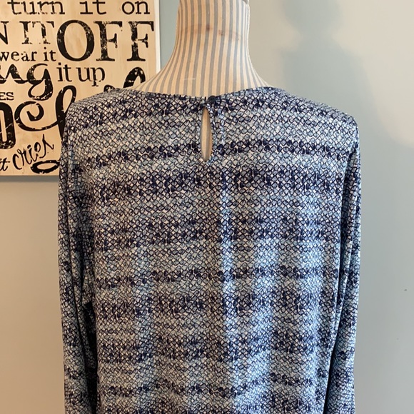 Olsen Europe Blue Print Blouse Size 14 - Picture 5 of 9